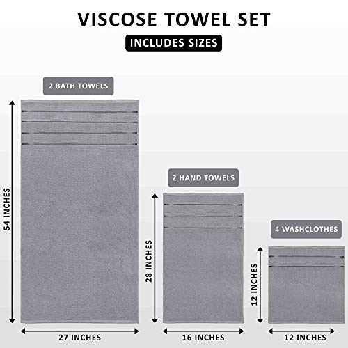 Cool Grey Luxury 8-Piece Towel Set