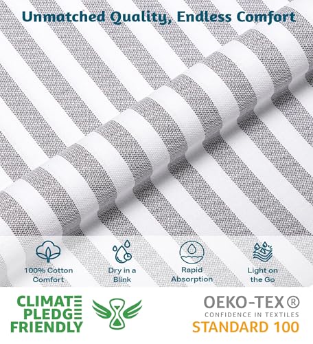 Urban Villa Oversized Absorbent Turkish Peshtemal Beach Towels - Grey