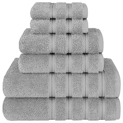 American Soft Linen 6-Piece Bath Towel Set with Mat Bundle