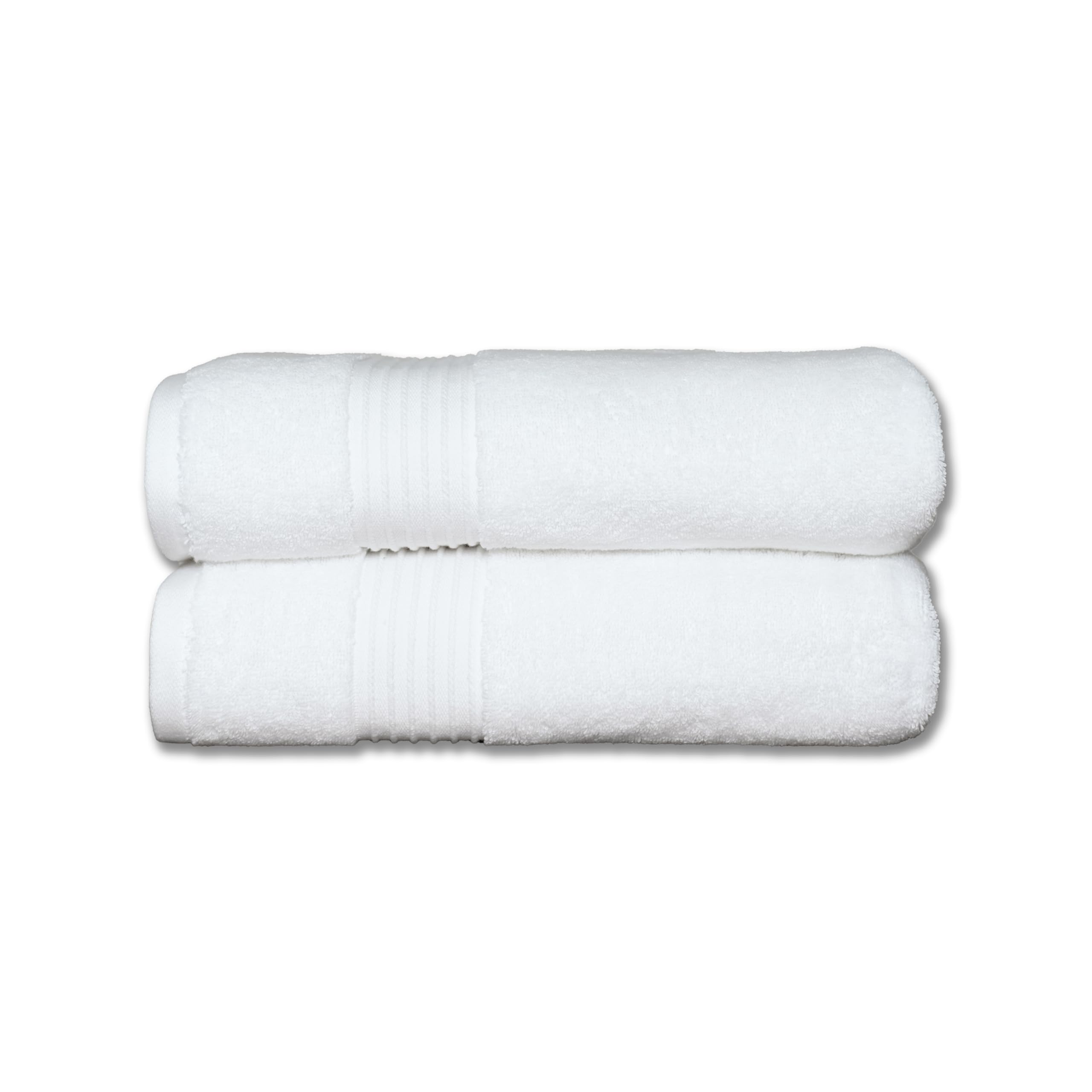 Milara Turkish Super-Plush 2-Piece Hand Towel Set | Premium Absorbent & Durable White Towels | Hanging Loops