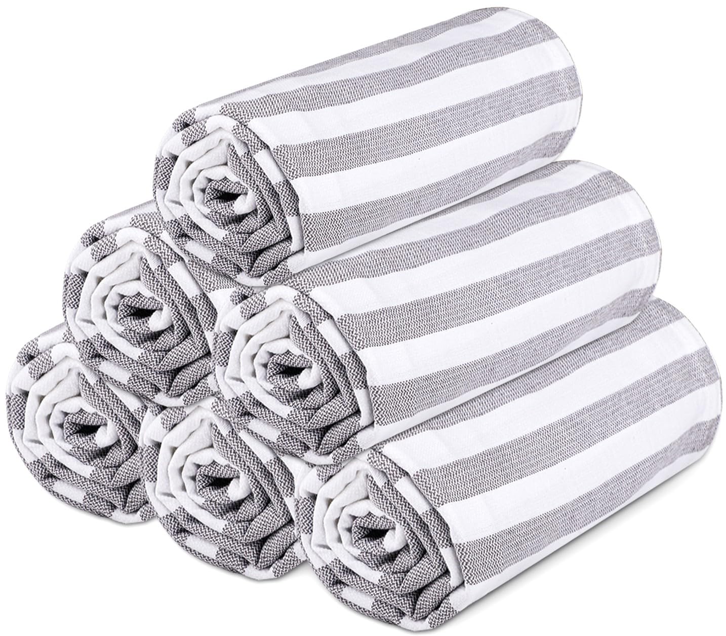 Urban Villa Oversized Absorbent Turkish Peshtemal Beach Towels - Grey