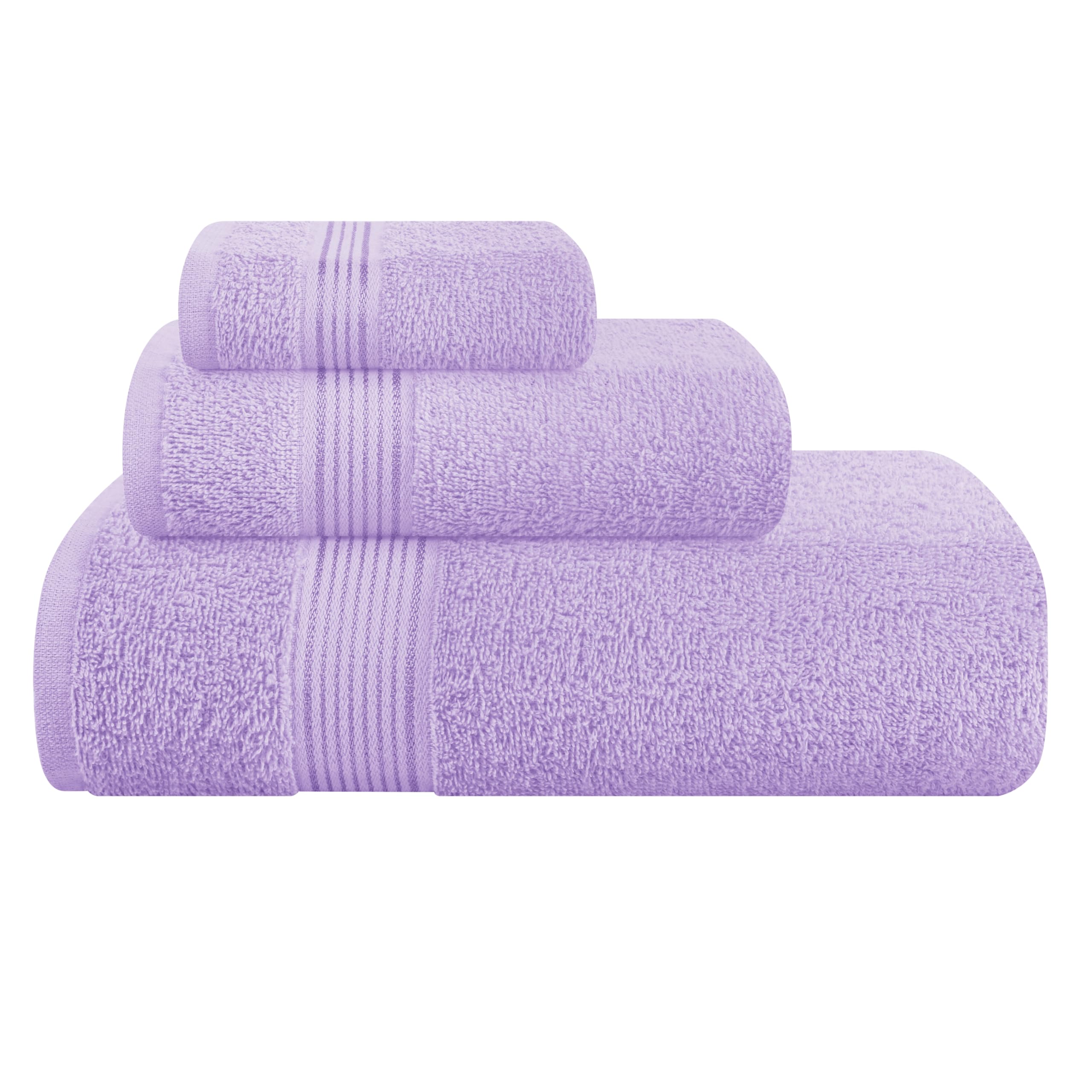 Belizzi Home Ultra Soft 3-Pack Cotton Towel Set - Purple