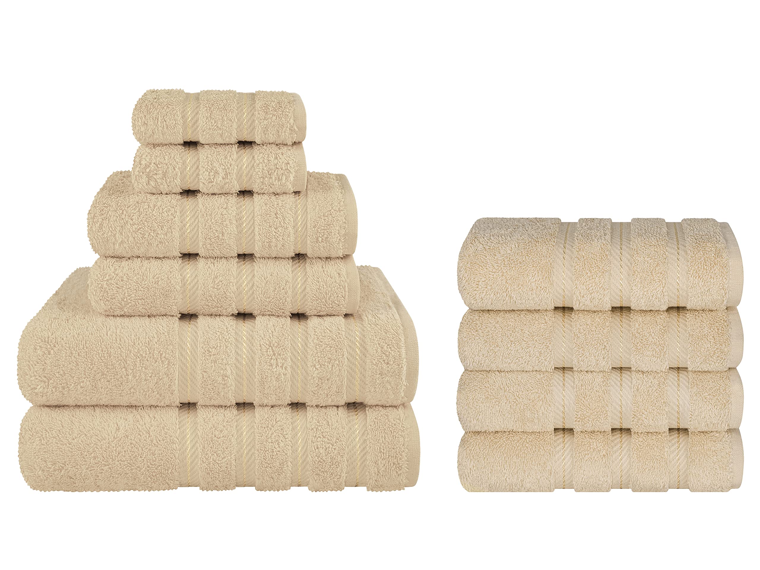American Soft Linen 6 Piece Towel + 4 Piece Hand Towel Set Bundle