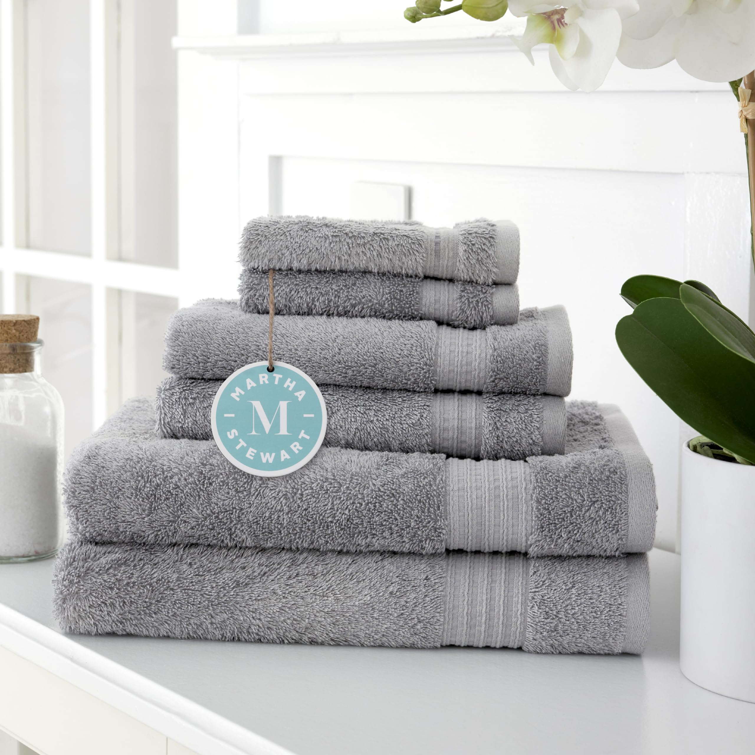 Martha Stewart Dark Gray Egyptian Cotton Bath Towel Set