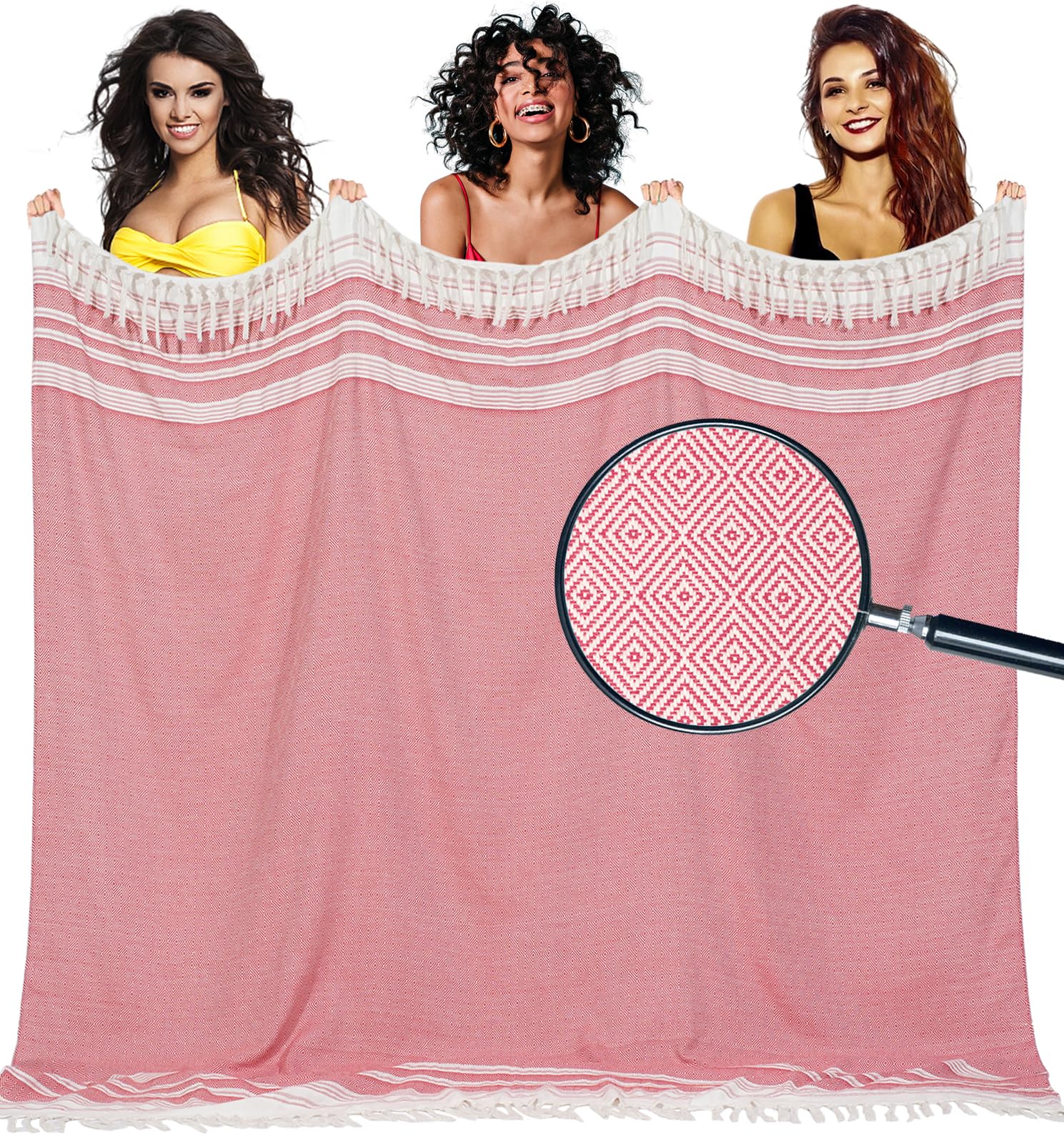 Oversized Turkish Cotton Beach Towel Blankets for Adults Travel Camping